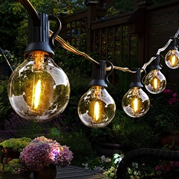 Hidixon 100ft Outdoor String Lights Waterproof Patio Lights,Shatterproof Led Outside Globes UL Liste...
