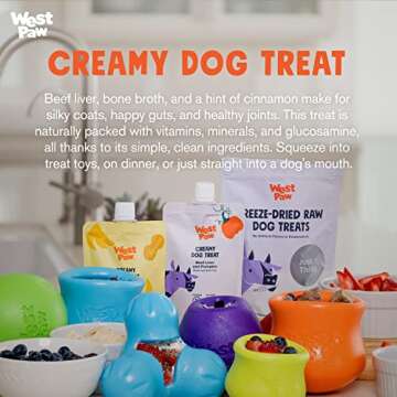 WEST PAW Creamy Dog & Puppy Training Treat, Healthy Nutrition, Gluten-Free & Grain-Free, Made in USA, Beef Liver & Pumpkin, 2 Pack (5 oz)