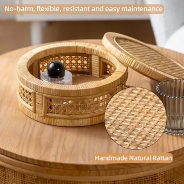 HuiDao Rattan Boho Decorative Box Set: Stylish Storage Solution