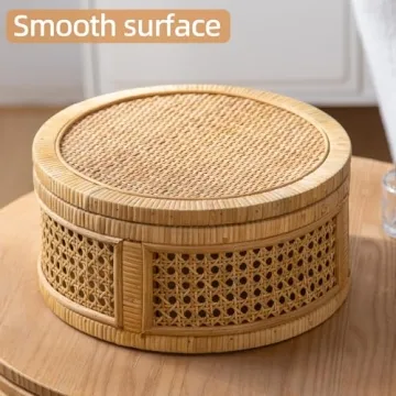 HuiDao Rattan Boho Decorative Box Set: Stylish Storage Solution