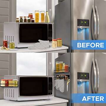 Magnetic Spice Rack for Refrigerator with Hooks