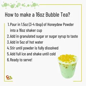 Qbubble Tea Powder Green Honeydew Powder, 2.2 Pound