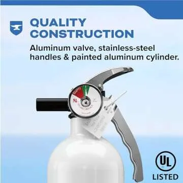 Kidde Mariner 110 Marine Fire Extinguisher for Boats, 1-A:10-B:C, 3.9 Lbs., Coast Guard Approved, Strap Bracket (Included), White