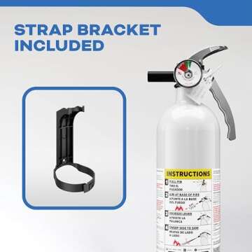 Kidde Mariner 110 Marine Fire Extinguisher for Boats, 1-A:10-B:C, 3.9 Lbs., Coast Guard Approved, Strap Bracket (Included), White