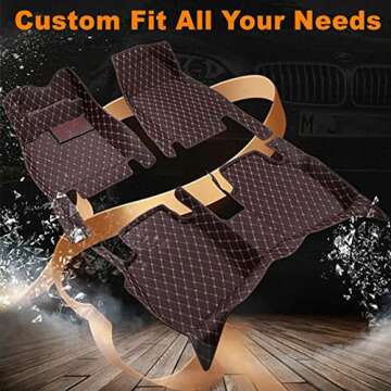 MOUPL Custom Car Floor Mats for 99% of Cars, Trucks, and SUV Waterproof Leather Automotive Vehicle Specific Floor Liner Car Accessories (Black)