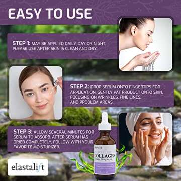 Elastalift Collagen Serum For Face | Collagen Face Serum For Skin Tightening Helps Lift, Plump, & Firm Sagging Skin | Serums For Skin Care | Anti Wrinkle Boost, Fragrance Free, 1.75 Fl Oz
