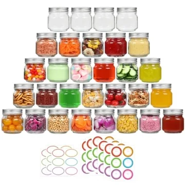 30 Pack Small Mason Jars 8 oz with Lids, Half Pint Canning Jars for Preserving & DIY