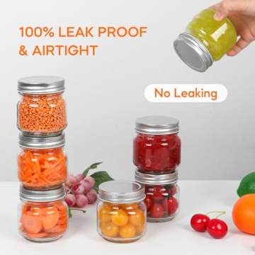 30 Small Mason Jars - 8 oz Glass Storage Set