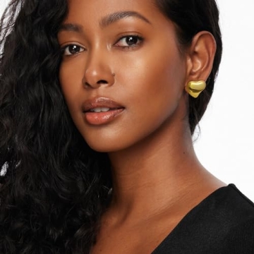 Follome Heart Gold Plated Earrings for Women - Trendy Gift