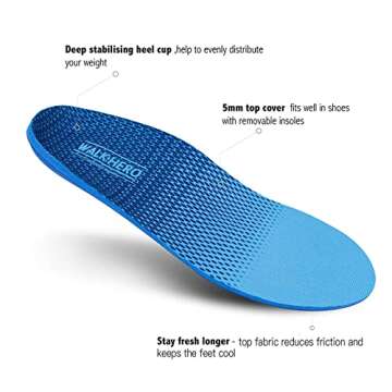 Plantar Fasciitis Feet Insoles Arch Supports Orthotics Inserts Relieve Flat Feet, High Arch (Mens 12...