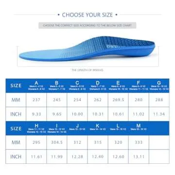 Plantar Fasciitis Feet Insoles Arch Supports Orthotics Inserts Relieve Flat Feet, High Arch (Mens 12-12 1/2 | Womens 14-14 1/2)