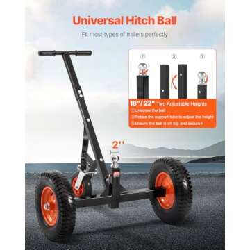 VEVOR Trailer Dolly for Easy Trailer Movement and Storage