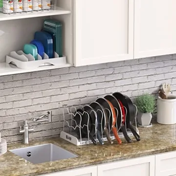 Expandable Pan Organizer with 10 Compartments for Easy Use