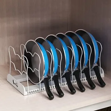 Expandable Pan Organizer with 10 Compartments for Easy Use