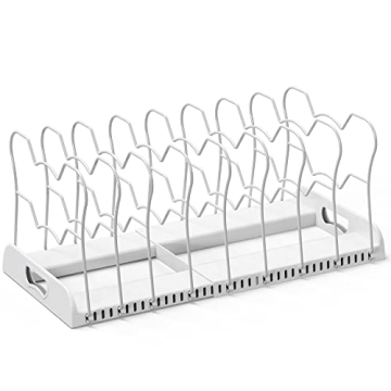 Expandable Pan Organizer with 10 Compartments for Easy Use