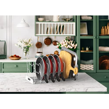 Expandable Pan Organizer with 10 Compartments for Easy Use