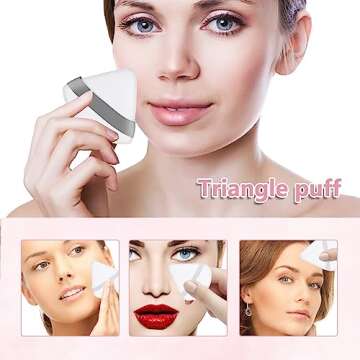 8 PCS Pure Cotton Powder Puff Face Triangle Sponge Ultra Soft Makeup Puffs Reusable Washable Face Powder Sponges Puff Cosmetic Foundation Sponge With Strap For Loose Pressed Body Powder Under Eye