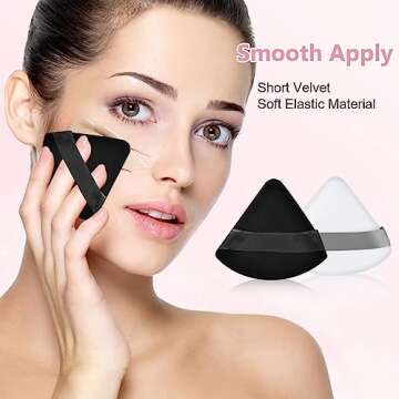 8 PCS Pure Cotton Powder Puff Face Triangle Sponge Ultra Soft Makeup Puffs Reusable Washable Face Powder Sponges Puff Cosmetic Foundation Sponge With Strap For Loose Pressed Body Powder Under Eye