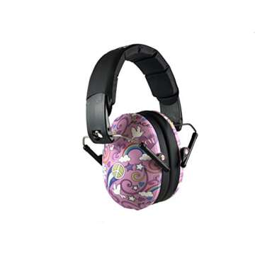 Banz Kidz Earmuffs 2 Years & Older – Peace - Loud Noise Cancelling Kids Headphones & Toddler Ear Muffs, Size Adjustable
