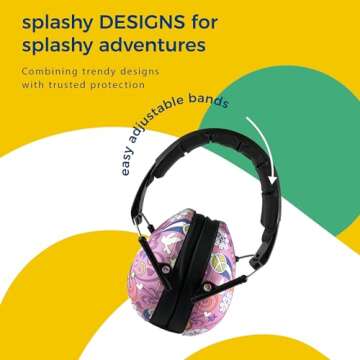 Banz Kidz Earmuffs 2 Years & Older – Peace - Loud Noise Cancelling Kids Headphones & Toddler Ear Muffs, Size Adjustable