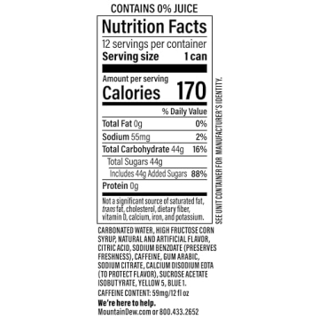 Mountain Dew Baja Blast Cans – 12oz Tropical Lime Soda, 12 Count