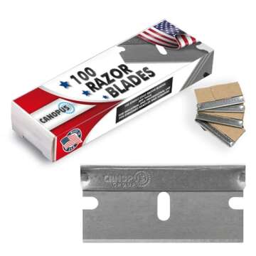 CANOPUS Single Edge Industrial Razor Blades, 100% Made in USA, Heavy Duty Straight Edge Razors, Box ...