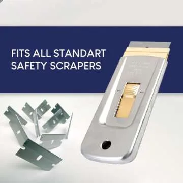 CANOPUS Single Edge Industrial Razor Blades, 100% Made in USA, Heavy Duty Straight Edge Razors, Box & Carton Cutter Replacement Blades, Glass & Paint Scraper Razor Blades (Box of 100)