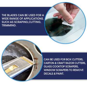 CANOPUS Single Edge Industrial Razor Blades, 100% Made in USA, Heavy Duty Straight Edge Razors, Box & Carton Cutter Replacement Blades, Glass & Paint Scraper Razor Blades (Box of 100)