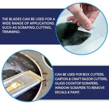 CANOPUS Single Edge Industrial Razor Blades, 100% Made in USA, Heavy Duty Straight Edge Razors, Box & Carton Cutter Replacement Blades, Glass & Paint Scraper Razor Blades (Box of 100)