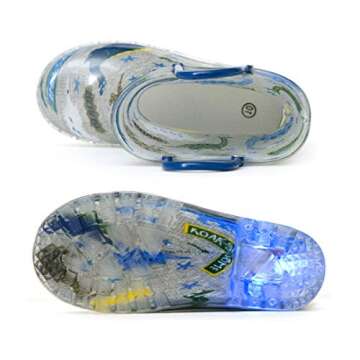 HugRain Toddler Boys Light Up Rain Boots in Grey