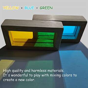 Gray Orange Wooden Building Blocks Set 24pcs, Wooden Blocks for Toddlers, Rainbow Sensory Toys, Wooden Toys, Preschool Wooden Stacking Toy for Kids