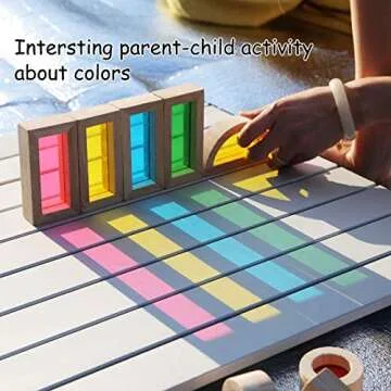 Gray Orange Wooden Building Blocks Set 24pcs, Wooden Blocks for Toddlers, Rainbow Sensory Toys, Wooden Toys, Preschool Wooden Stacking Toy for Kids