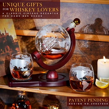Unique Whiskey Decanter Globe Set for Men