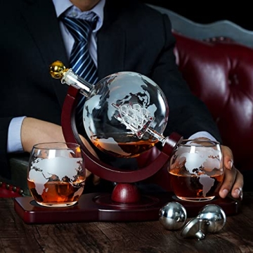 Unique Whiskey Decanter Globe Set for Men