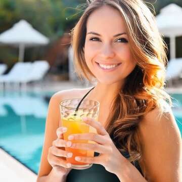 Amazing Abby - Iceberg - 24-Ounce Plastic Tumblers (Set of 8), Plastic Drinking Glasses, All-Clear H...