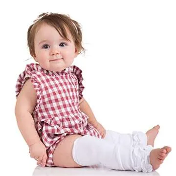 juDanzy Solid White Triple Ruffle Leg Warmers for Girls