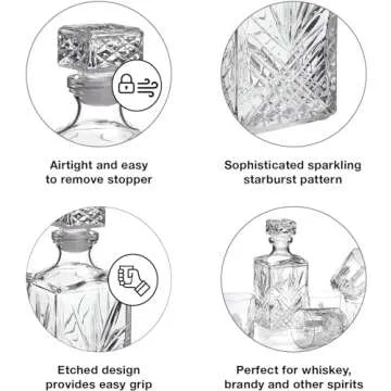 Elegant 33.75oz Whiskey Decanter Perfect for Gifting
