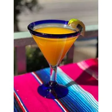 Authentic Hand Blown Margarita Glass Set - 4 Piece