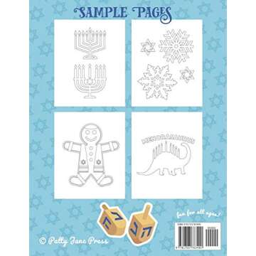 Hanukkah Coloring Book For Kids And Adults: Large Print, Big And Easy: A Jewish Holiday Gift For Kid...