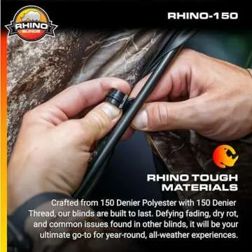RHINO Blinds R150-RTE 3 Person Hunting Ground Blind, Realtree Edge