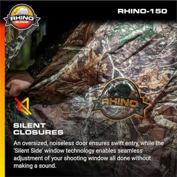 RHINO Blinds R150-RTE 3 Person Hunting Ground Blind, Realtree Edge