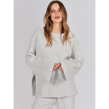 ANRABESS Women's Cozy 2-Piece Set Smoky Gray - 2024