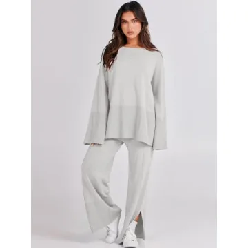 ANRABESS Women's Cozy 2-Piece Set Smoky Gray - 2024