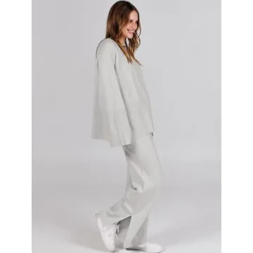 ANRABESS Women's Cozy 2-Piece Set Smoky Gray - 2024