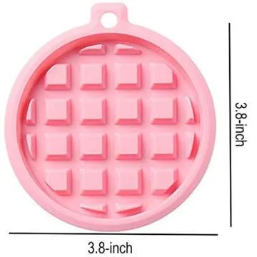 Goeielewe 2-Pack Silicone Waffle Mold, Muffin Pans Molds, Waffle Maker Baking Tray Mold Bakeware for Waffle Cake Chocolate Craft Candy Soap Baking, Blue&Pink (Round: 3.8x3.8x0.4 inch)
