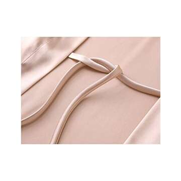 HOTOUCH Womens Lingerie Satin Silk Long Bridal Robes Bridesmaid Wedding Party Dressing Gown A-Pink X-Large