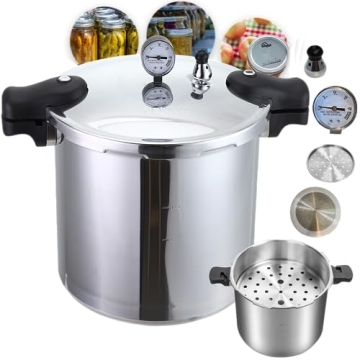 Denali Canning 23 Quart Pressure Canner & Cooker | Induction Compatible | Pressure Gauge & Pressure ...