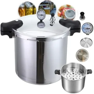 Denali Canning 23 Quart Pressure Canner & Cooker | Induction Compatible | Pressure Gauge & Pressure ...