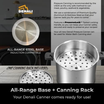 Denali Canning 23 Quart Pressure Canner Designed for All Caners