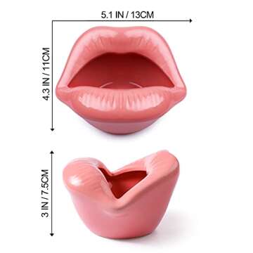 Creative Ceramic Cigarette Ashtrays Personality Red Lips Ashtray Desktop Smoking Ash Tray Fashion Li...